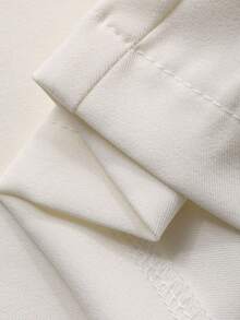 DAZY 女式优雅纯色蕾丝拼布喇叭裤 - 米色 - 查看 10