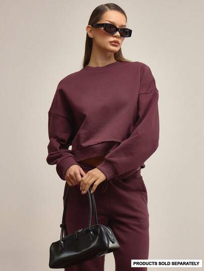 MUSERA Oversized Boxy Fit Sweatshirt Tracksuit Top Only Elegant Winter Cute Casual