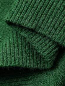 DAZY Women's Casual Loose Off-Shoulder Long Sleeve Green Sweater, Autumn/Winter - Green - View 7
