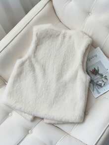 Franclia 女式无袖短款纯色休闲背心 - 杏色 - 查看 2