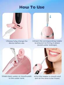 Teckwe 口腔冲洗器便携式水牙线器可充电 3 种模式，无线牙科水射流，防水牙线清洁棒，适合家庭旅行 - 彩色 - 查看 8