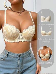 1pc Women Lace Padded Underwire Bra