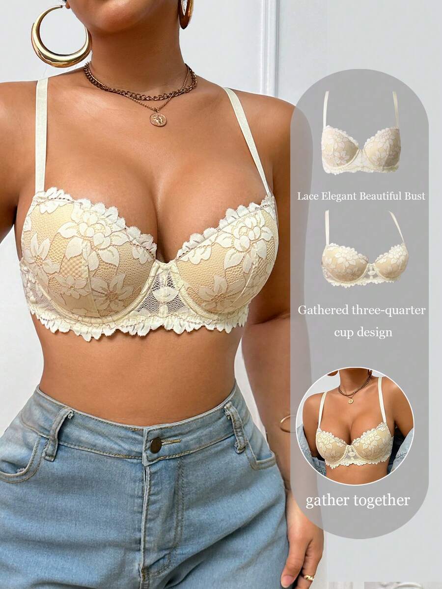 1pc Women Lace Padded Underwire Bra