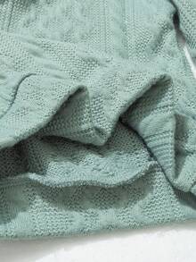 Souflis Souflis 复古法式橄榄绿领长袖绞花上衣搭配米色裤子，适合上学、外出和各种场合，适合幼儿男孩的绅士装 - 彩色 - 查看 4