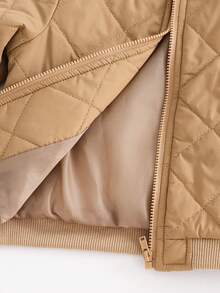 SHEIN Chaqueta casual de béisbol con cremallera y cuello de solapa de unicolor de manga larga para bebé niño, otoño/invierno