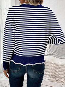 EMERY ROSE 女士休闲V领做旧毛衣，适合秋冬季 - 彩色 - 查看 2