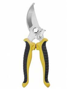 1pc Stainless Steel Branch Shears, Garden Scissors For Outdoor Easy Carry Multi-Functional Scissors(Yellow Orange Green)
