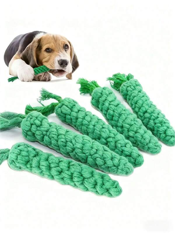 1PC Carrot-Shaped Pet Chew Rope Toy, Interactive Pet Dental Toy For Puppies, Christmas Holiday Gift For Pet, Tug-Of-War Biting Toy For Aggressive Chewers