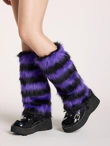 ROMWE Grunge Punk 1双豹纹时尚保暖女式腿套 - 彩色 - 查看 2