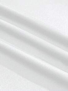 SHEIN EZwear Casual Vintage Printed Pattern White Women's Solid Color Fitted Hoodie T-Shirt, Autumn Graphic - White - View 5