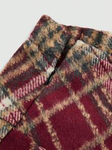 Sweetra 新款时尚甜美假日格子针织褶皱迷你裙，适合秋季、冬季、春秋季、秋冬季 - 彩色 - 查看 7