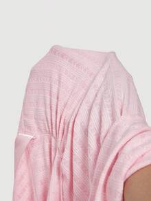 SHEIN MOD Áo thun nữ màu trơn, tay bồng, trễ vai, đính nơ, kiểu dáng thời trang, màu hồng, thích hợp mặc dự tiệc, thanh lịch, phù hợp cho ngày Valentine, mùa xuân, đi biển, kỳ nghỉ hè. - Hồng - Xem 6