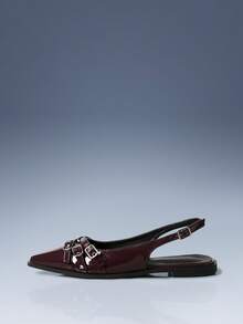 CUCCOO GRLICON 女士时尚平底乐福鞋，Y2K朋克风格，适合通勤、机车风、春夏、度假、旅行，2000年代风格 - 咖啡棕 - 查看 2