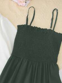 Franclia 2件套女士休闲白衬衫和黑色连体裤套装 - 墨綠色 - 查看 3