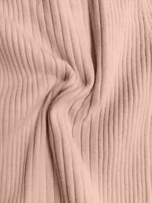 Elenzga Women's Elegant Contrast Color Ruffle Collar Flare Sleeve Fitted Hem Sweater Dress, Autumn/Winter - Pink - View 7