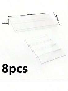 SHEIN Basic living 2/4/8pcs Acrylic Spice Shelf Organizer, Adjustable Stacking Step Condiment Jars Storage Rack