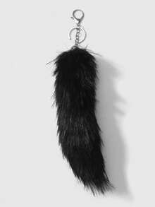 ROMWE 1pc Random Color Y2K Soft Fluffy Ombre Faux Fox/Wolf Tail Keychain, Vintage Grunge Goth Aesthetic, Suitable For Women, Girls, Girlfriends, Daily Wear, Holiday Gift - Multicolor - View 20