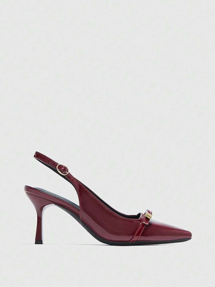 CUCCOO BIZCHIC Women's Sexy Pointed Toe High Heel Pumps, Burgundy Color, Suitable For Party, Wedding, Office Wear For Christmas Spring Shoes