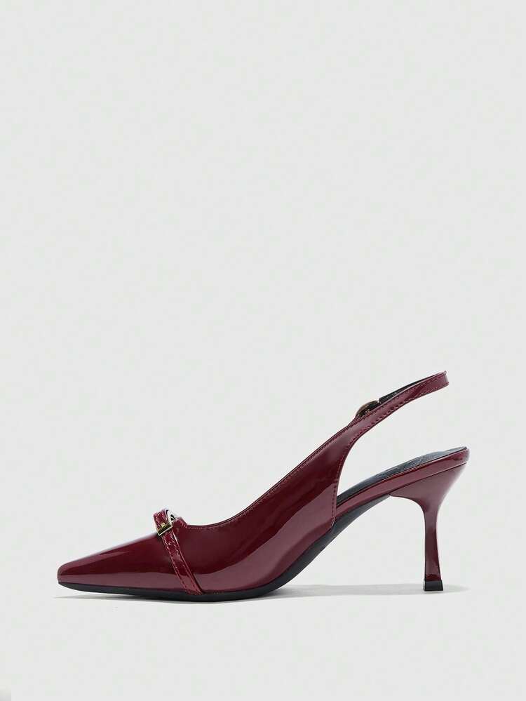 CUCCOO BIZCHIC Women's Sexy Pointed Toe High Heel Pumps, Burgundy Color, Suitable For Party, Wedding, Office Wear For Christmas Spring Shoes