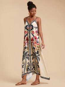 Travachic 女式彩色花卉印花细肩带休闲连衣裙 - 彩色 - 查看 5