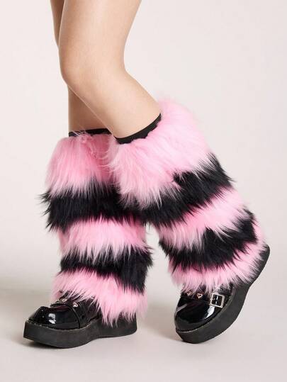 Grunge Punk 1 Paar Leoparden-Muster stilvolle und warme Beinwärmer für Frauen