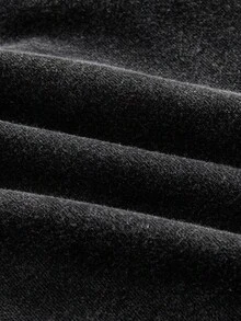 EASEVO Plus Size Men's Casual Black Hoodie Sweatshirt, Vintage Plain Fleece, Long Sleeve Top - Black - View 6