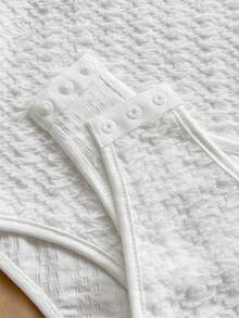 Soleia Body con un hombro con volantes exagerados para mujer, adecuado para fiestas, vacaciones, citas, tardes de té, vacaciones, festivales de música, playa, atuendo de verano, estilo bohemio, vacaciones, ganchillo, lino - Blanco - Ver 7