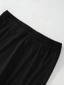 2件套男童酷炫图案印花长袖上衣和黑色紧身裤家居服套装 - 彩色 - 查看 4