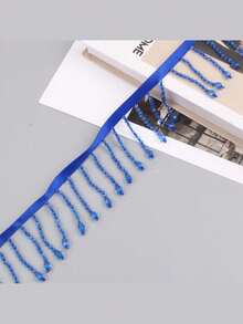 1 Yard Crystal Bead Fringe Trim - Pearl Tassel Edging For Costume Curtain Veil Decor, DIY Glamorous Stage Wear & Home Embellishment