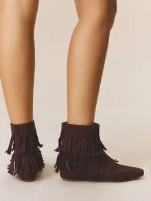 Styleloop Women's Y2K Punk Rock Biker Chic Boots, Suitable For Halloween, Christmas, Party Outfits - Coffee Brown - View 6
