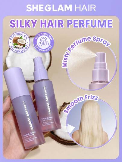 SHEGLAM HAIR On The Glow Seidiges Haarparfüm, Anti-Frizz-Entwirrungsspray, pflegendes Haar-Entwirrungsspray, bändigt krauses und abstehendes Haar, pflegt das Haar, schützt vor Hitzeschäden, macht es nie fettig oder schwer, macht das Haar glatt, seidig und glänzend für lockiges, trockenes und strapaziertes Haar Abschluss Geburtstag Urlaub Summer Fallen Autumn Y2K Schick Mode Frauen Bilden Kosmetik Party Strand Reisen Camping Draußen Schule Campus Festivals Dekor Geschenk Gegenwärtig Rose Mädchen Am besten Farbe Charme Stimmung Rosa Weihnachten Neujahr Thanksgiving-Tag Valentinstag