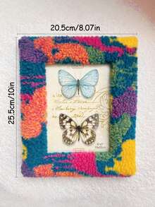 泰迪毛绒相框 - 蓬松的织物覆盖相框，适合桌面展示、波西米亚家居装饰、圣诞礼物、感恩节礼物。 - 彩色 - 查看 8