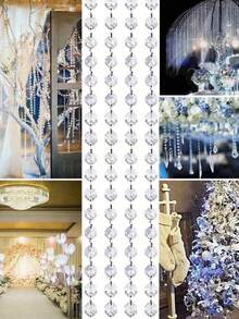 1/5/10 chiếc Chuỗi hạt pha lê 39 inch, Chuỗi hạt đá quý Acrylic, Dùng để treo trang trí trên cửa ra vào, cửa sổ, rèm cửa, đèn chiếu sáng, đồ trang trí ở giữa bàn, đạo cụ đám cưới, Giáng sinh - Nhiều màu - Xem 5