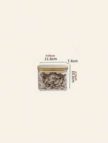 Premium Wooden Lid Square Grain Canister | Airtight Food Storage Container For Cereal, Nuts, Coffee & Candy - transparente - Ver 12