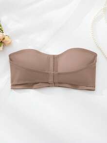 SHEIN 升级版前扣式加垫聚拢文胸，易于穿戴 - 摩卡棕 - 查看 6