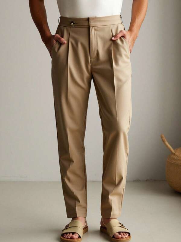 Manfinity NXTstreet 男士休闲通勤日常纯色斜口袋锥形裤