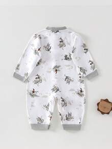 男婴童话鹅纯棉长袖单排扣休闲连体裤 - 彩色 - 查看 2