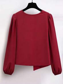 GlowEve Ladies Weave Casual Commuting Autumn Shirts - Red - View 2