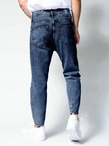 ROMWE MEN Męskie jeansy casualowe w jednolitym kolorze