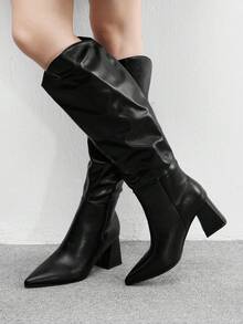 CUCCOO BIZCHIC Women's Classic Knee-High Black Boots - Black - View 5