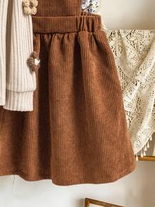 SHEIN 2件套年轻女孩圆领长袖罗纹休闲百搭上衣和连衣裙套装 - 彩色 - 查看 5