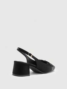 CUCCOO BIZCHIC Giày bít mũi cổ điển gót thấp màu đen dành cho nữ, thích hợp cho mùa xuân và Giáng sinh. - màu đen - Xem 9