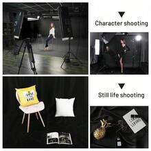 10x10ft High Density Polyester Photo Backdrop, Solid Black Photography Cloth, Wrinkle Resistant, Washable, Seamless Backdrop Suitable For Portrait Shooting, Video Studio, Party - Background Only - Black - View 2