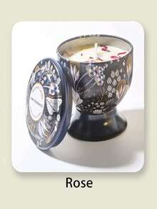1 件/4 件干花香薰蜡烛，高脚杯罐和三芯蜡烛款式，图案优雅，适合装饰、芳香疗法和节日装饰，是馈赠亲朋好友的绝佳礼物，提供单盒或 4 件套礼品套装 - 彩色 - 查看 8