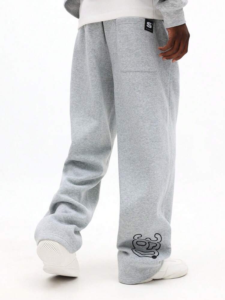 SUMWON Straight Leg Sweatpants With Drawstring Waist Casual Loungewear Jogger Pants With Side Pockets Plain