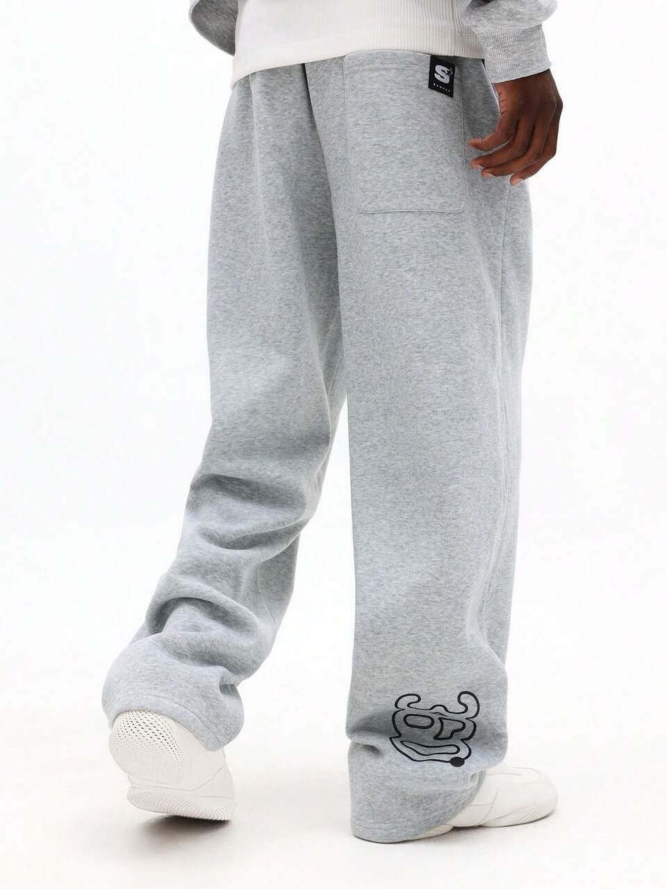 SUMWON Straight Leg Sweatpants With Drawstring Waist Casual Loungewear Jogger Pants With Side Pockets Plain