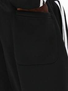 SUMWON 男式连帽衫套装，带侧条纹套头运动裤，休闲家居服，冬季运动服 - 黑色 - 查看 8