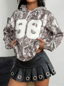 Coolane Damen Herbst/Winter Streetwear Ausgehpullover mit Baumzweig Muster, lässig und modisch für den täglichen Gebrauch, Abschluss, Schulanfang Outfits, Abschluss, Lehreroutfits für Frauen - Armeegrün - Übersicht 3