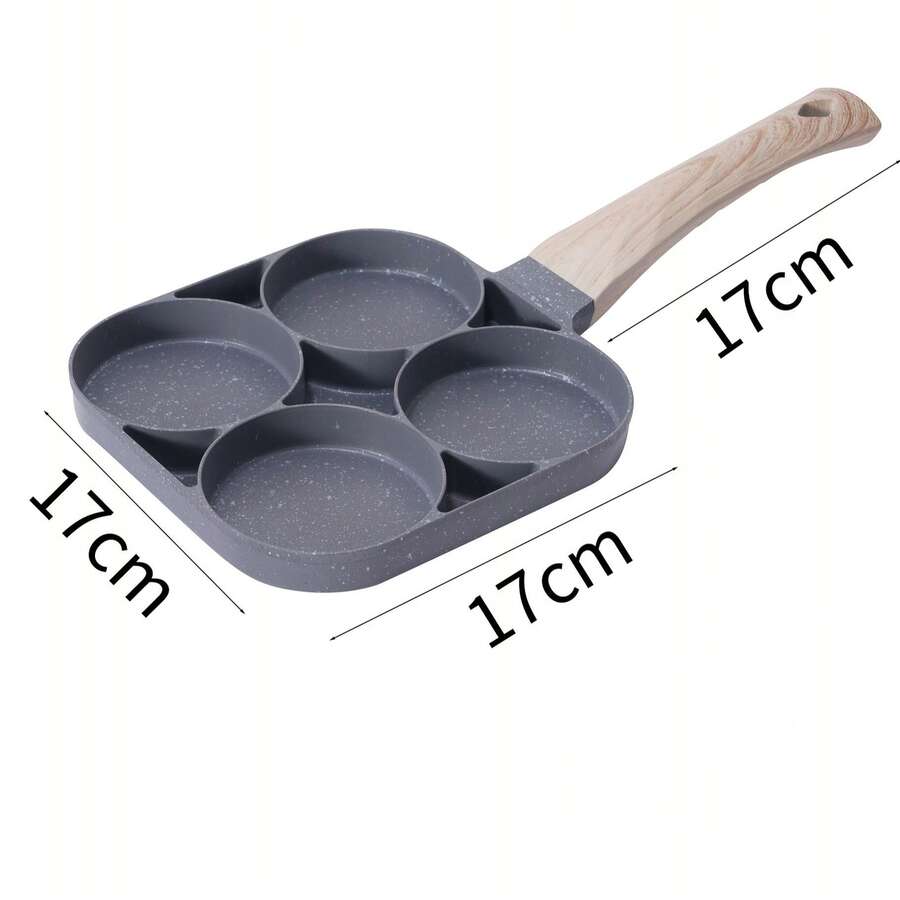 Egg Frying Pan, Nonstick Egg Frying Pan, Egg Burger Maker Pan, 3/4 Holes Divided Grill Frying Pan, Non Stick Omelet Pan, Cooking Pan For Breakfast, Egg, Bacon And Burgers Seafood Boil - Apricot - View 1