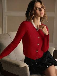 MOTF PREMIUM 优雅日常水钻针织开衫，秋冬